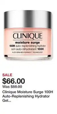 Ulta Beauty Clinique Moisture Surge 100H Auto-Replenishing Hydrator Gel Moisturizer with Hyaluronic Acid offer