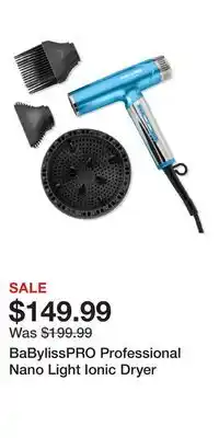 Ulta Beauty BaBylissPRO Professional Nano Light Ionic Dryer offer
