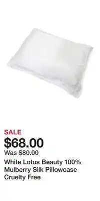 Ulta Beauty White Lotus Beauty 100% Mulberry Silk Pillowcase Cruelty Free offer