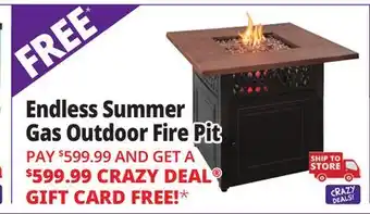 Ocean State Job Lot Endless Summer Donovan LP Gas Outdoor Fire Pit with Dual Heat Technology offer
