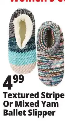 Ocean State Job Lot Textured Stripe Or Mixed Yam Ballet Slipper offer