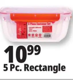 Ocean State Job Lot Think Fresh Rectangular Food Storage Container Set 5 Piece offer