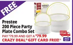 Ocean State Job Lot Prestee 200-Piece Party Plate Combo Set White/Gold offer
