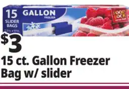 Ocean State Job Lot 15 ct. Gallon Freezer Bag w/ slider offer