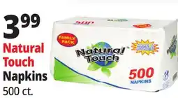 Ocean State Job Lot Natural Touch Family Pack 1-Ply Paper Luncheon Napkins 500-count offer