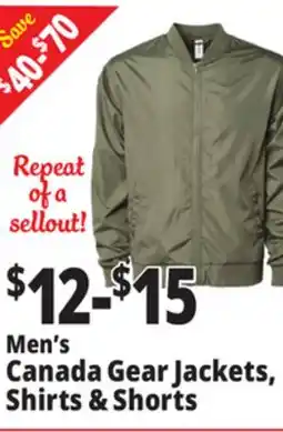 Ocean State Job Lot Men's Canada Gear Jackets, Shirts & Shorts offer
