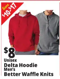 Ocean State Job Lot Unisex Delta Hoodie, Men's Better Waffle Knits offer