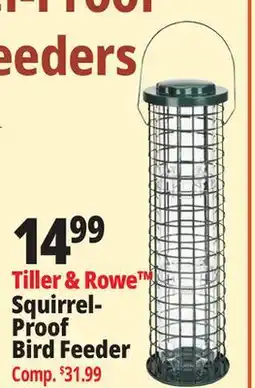 Ocean State Job Lot Tiller & Rowe Squirrel Proof Bird Feeder offer