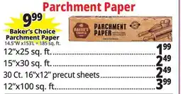Ocean State Job Lot Bakers Choice Parchment Paper offer