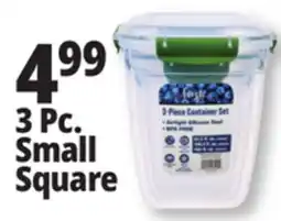 Ocean State Job Lot Think Fresh Square Food Storage Container Set 3 Piece offer