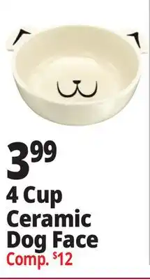 Ocean State Job Lot 4 Cup Ceramic Dog Face offer