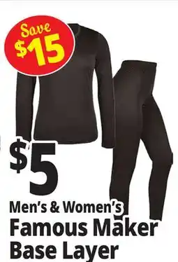 Ocean State Job Lot Men's & Women's Famous Maker Base Layer offer