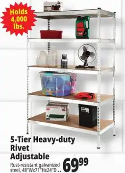 Ocean State Job Lot Method Storage Systems 5-Tier Heavy-Duty Rivet Shelving Unit 48 x 71 offer