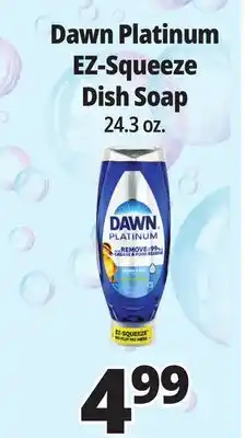 Ocean State Job Lot Dawn Platinum EZ-Squeeze Liquid Dish Detergent 24.3 oz offer
