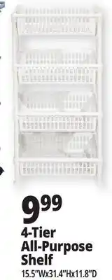 Ocean State Job Lot 4-Tier All-Purpose Shelf offer