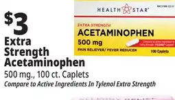 Ocean State Job Lot Health Star 500 mg Acetaminophen Pain Reliever 100 Caplets offer