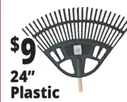 Ocean State Job Lot 24 Plastic Leaf Rake with Foam Grip Handle offer
