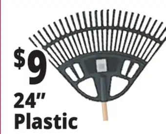 Ocean State Job Lot 24 Plastic Leaf Rake with Foam Grip Handle offer
