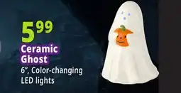 Ocean State Job Lot Ghost Holding Pumpkin LED Ceramic offer