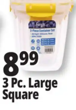 Ocean State Job Lot Think Fresh Large Square Food Storage Container Set 3 Piece offer