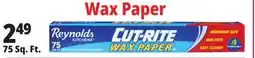 Ocean State Job Lot Reynolds Kitchens Cut-Rite Wax Paper 75 sq ft offer