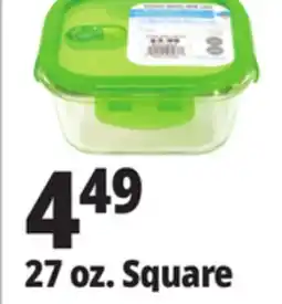 Ocean State Job Lot 27 oz. Square Glass Food Storage offer