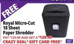 Ocean State Job Lot Royal Micro-Cut 18 Sheet Paper Shredder Gray (Factory Refurbished) offer