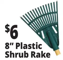 Ocean State Job Lot 8 Plastic Shrub Rake with Wooden Handle offer