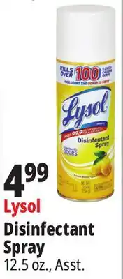 Ocean State Job Lot Lysol Disinfectant Spray Lemon Breeze Scent 12.5 oz offer