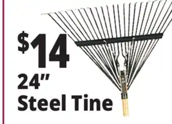 Ocean State Job Lot 24 Steel Tine Leaf Rake with Foam Grip Handle offer