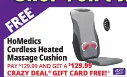 Ocean State Job Lot HoMedics Cordless Heated Deep Tissue Shiatsu Massage Cushion Gray offer