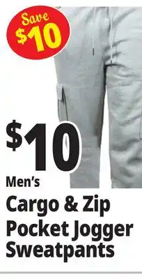 Ocean State Job Lot Men's Cargo & Zip Pocket Jogger Sweatpants offer