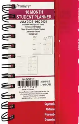 Ocean State Job Lot 4x6 2025/2026 18 Month Student Planners offer