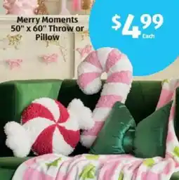 Aldi Merry Moments 50" x 60" Throw or Pillow offer
