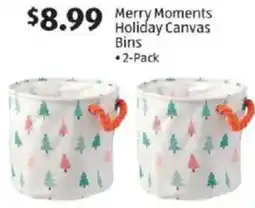 Aldi Merry Moments Holiday Canvas Bins offer