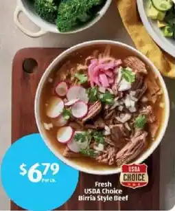 Aldi Fresh usda choice birria style beef offer