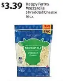 Aldi Happy Farms Mozzarella Shredded Cheese offer