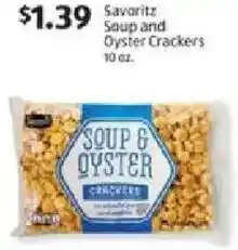 Aldi Savoritz Soup and Oyster Crackers offer
