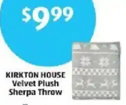 Aldi Kirkton house velvet plush sherpa throw offer