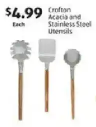 Aldi Crofton Acacia and Stainless Steel Utensils offer