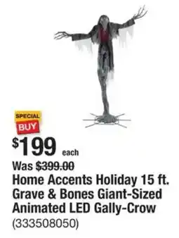 The Home Depot Home Accents Holiday Grave & Bones Giant-Sized Animated LED Gally-Crow offer