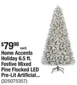 The Home Depot Home Accents Holiday Festive Mixed Pine Flocked LED Pre-Lit Artificial... offer
