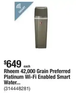 The Home Depot Rheem 42,000 Grain Preferred Platinum Wi-Fi Enabled Smart water offer
