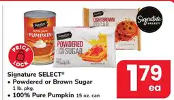 ACME Signature SELECT Powdered or Brown Sugar 1 lb. pkg.,100% Pure Pumpkin 15 oz. can offer