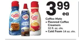 ACME Coffee-Mate Flavored Coffee Creamers 32 fl. oz. ctn. Cold Foam 14 oz. ctn offer