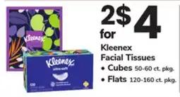 ACME Kleenex Facial Tissues Cubes 50-60 ct. pkg. Flats 120-160 ct. pkg offer