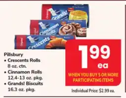 ACME Pillsbury Crescents Rolls 8 oz. ctn., Cinnamon Rolls 12.4-13 oz. pkg., Grands! Biscuits 16.3 oz. pkg offer