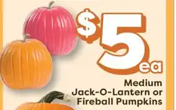 Weis Markets Medium Jack-O-Lantern or Fireball Pumpkins offer