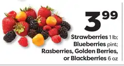 Weis Markets Strawberries 1 lb Blueberries pint Rasberries, Golden Berries, or Blackberries 6 oz offer