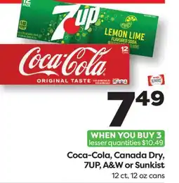 Weis Markets Coca-Cola, Canada Dry, 7UP, A & W or Sunkist offer